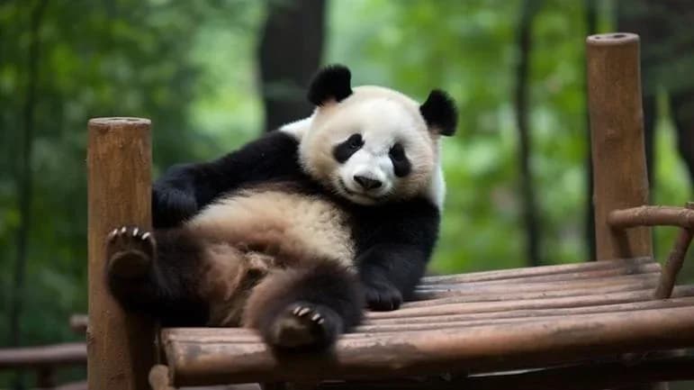 Giant panda at the Chengdu Panda Breeding Center
