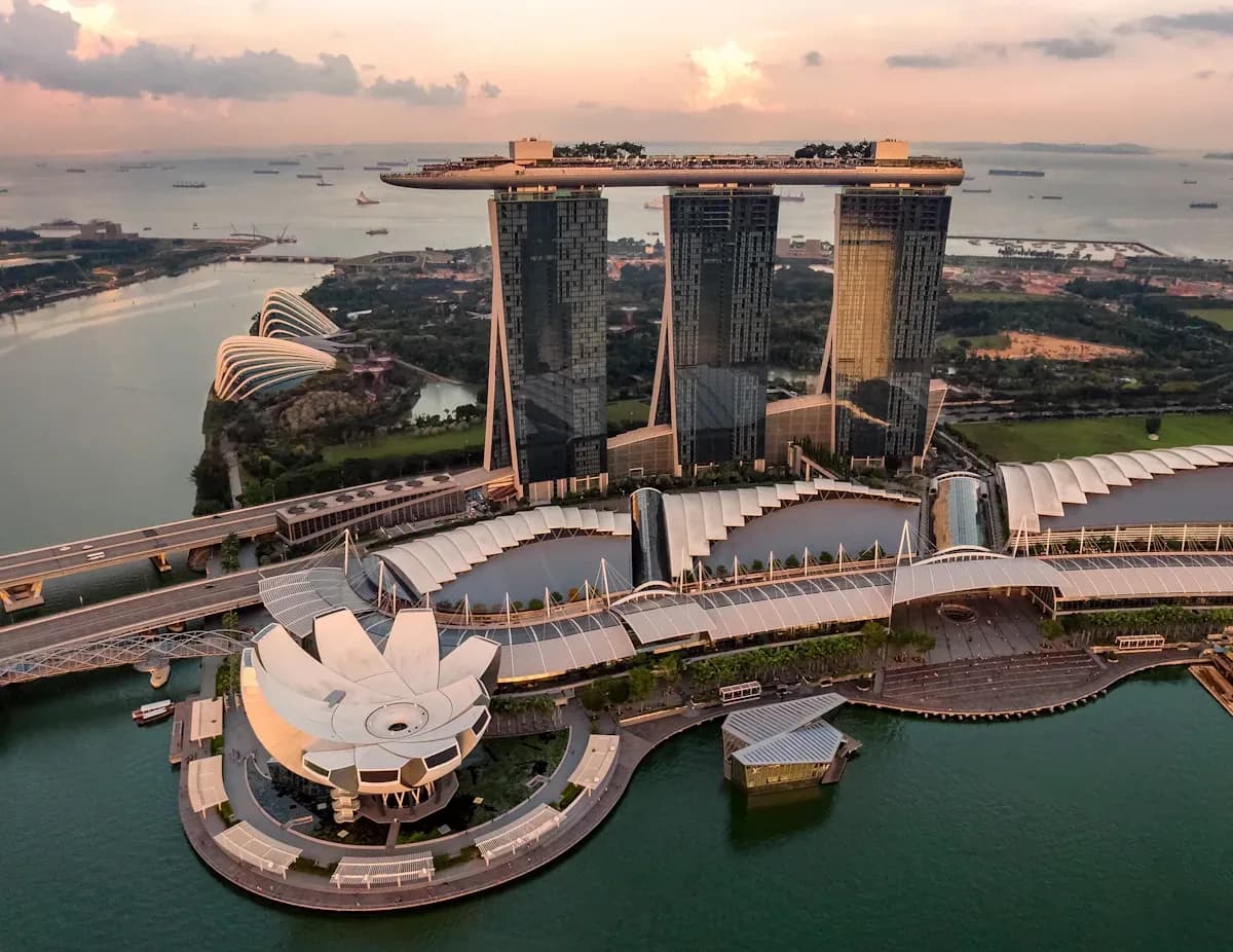 Singapore skyline and Gardens by the Bay
