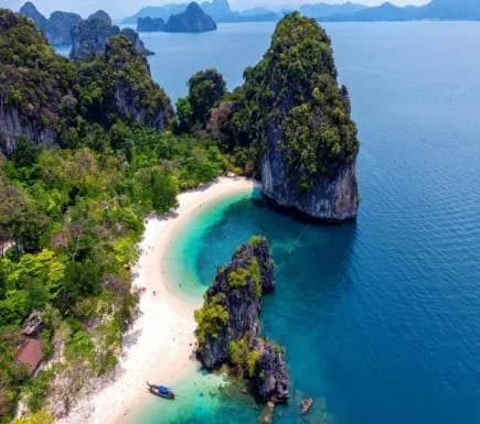 Island lagoon and beach near Krabi