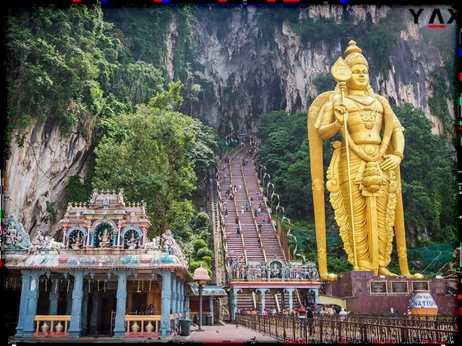 Batu Caves and the golden Murugan statue, Kuala Lumpur