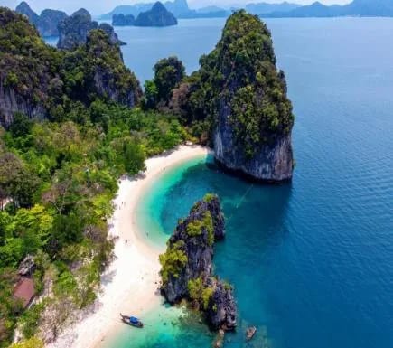Island lagoon and beach near Krabi