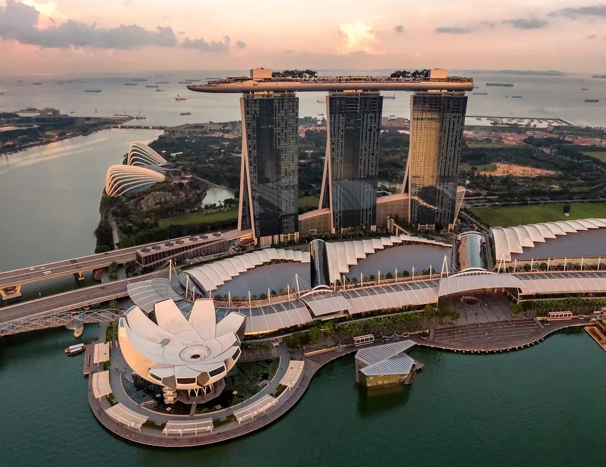 Singapore skyline and Gardens by the Bay